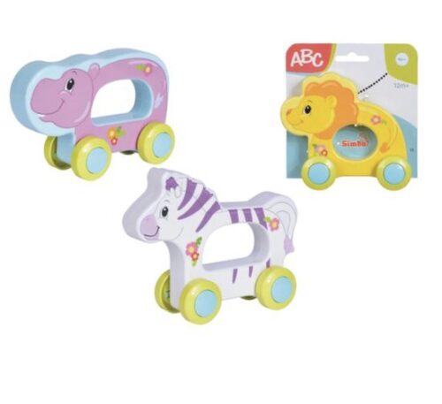 Dickie Toys ABC Vrolijke Duwdieren - Speelgoed vanaf 1 jaar - Set van 3